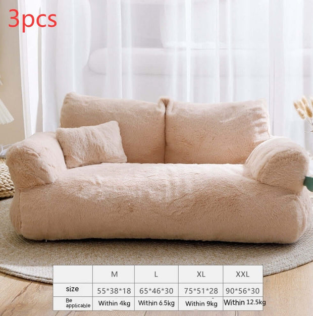 Cozy Flannel Pet Sofa - Large Stylish Retreat 