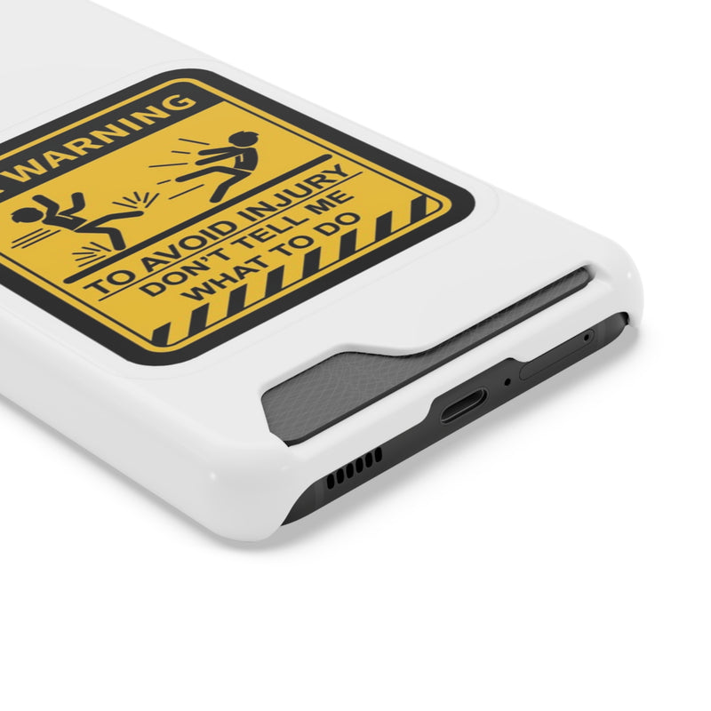 Warning Phone Case with Card Holder | Stand Out And Protect Your Phone