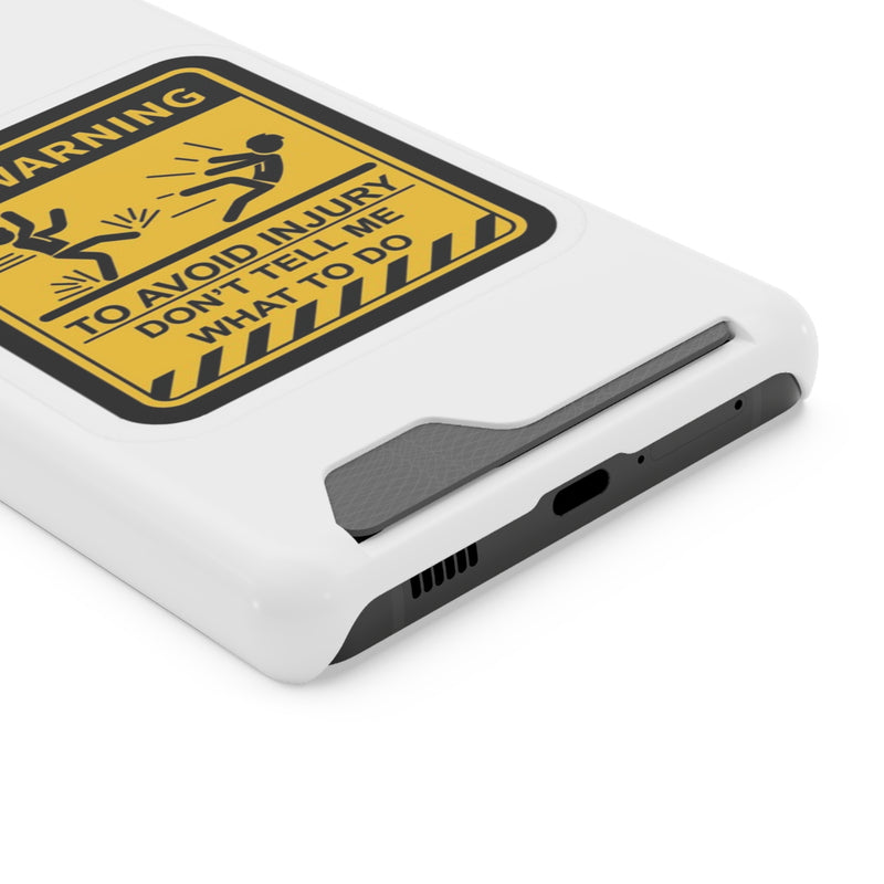 Warning Phone Case with Card Holder | Stand Out And Protect Your Phone