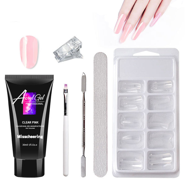Painless Crystal Gel Nail Art Kit – Quick & Easy Extensions Without Messy Paper Holders for Stunning Nails!