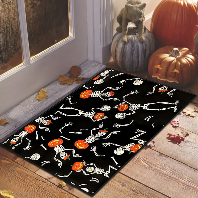 Halloween Porch Doormat Skull Entry Door Absorbent Door Mat