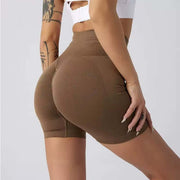 High waist seamless yoga shorts provide quick-dry comfort
