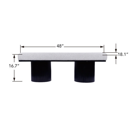 Light Grey Boucle Upholstered Bench with Bold Black Legs – Elevate Your Bedroom & Living Room Style Effortlessly!