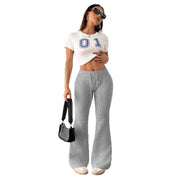 High Waist Padded Fleece Sweatpants for Comfort and Warmth