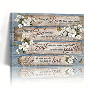 Christian Bible Verses Wood Frame Canvas Art