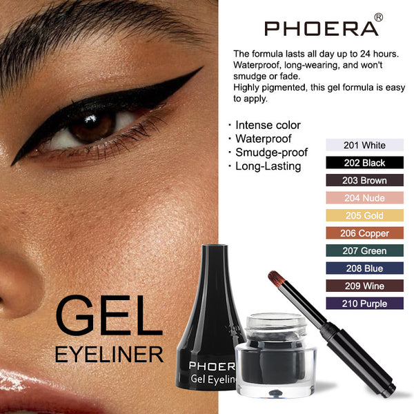 PHOERA Bold 10-Color Eyeliner Set for Stunning Eye Looks