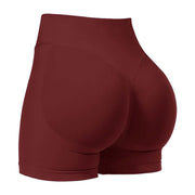 High waist seamless yoga shorts provide quick-dry comfort