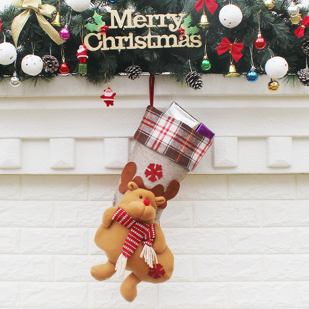 Christmas Sock Gift Bag with Ornament - Festive Holiday Decor for Gifting