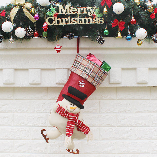 Christmas Sock Gift Bag with Ornament - Festive Holiday Decor for Gifting