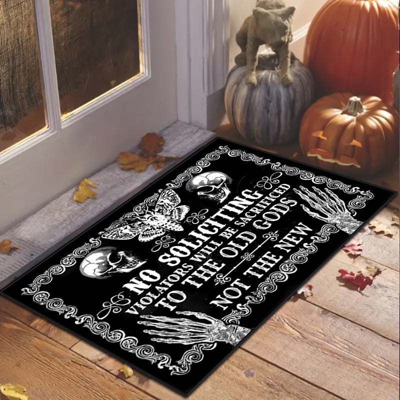 Halloween Porch Doormat Skull Entry Door Absorbent Door Mat