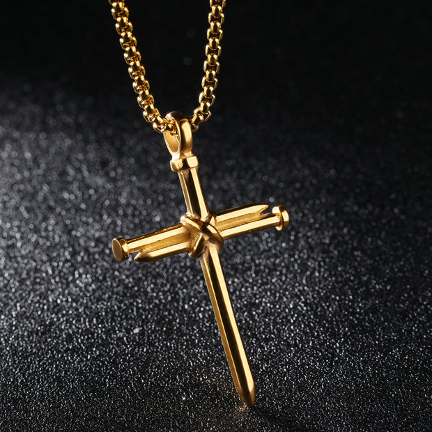 Stainless Steel Cross Necklace for Men - Durable Jewelry for Faith & Style