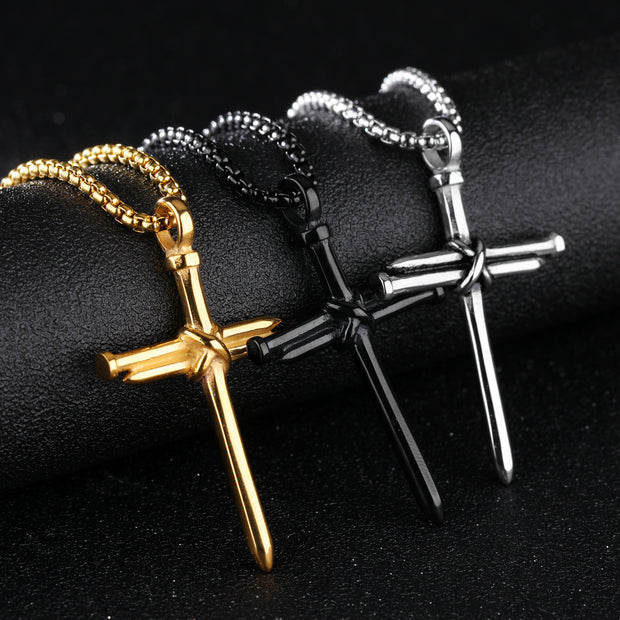 Stainless Steel Cross Necklace for Men - Durable Jewelry for Faith & Style