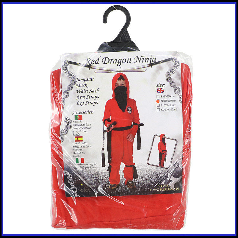 Red Dragon Ninja Costume for Kids - Unleash Their Inner Hero with a Fearless Adventure Awaits!