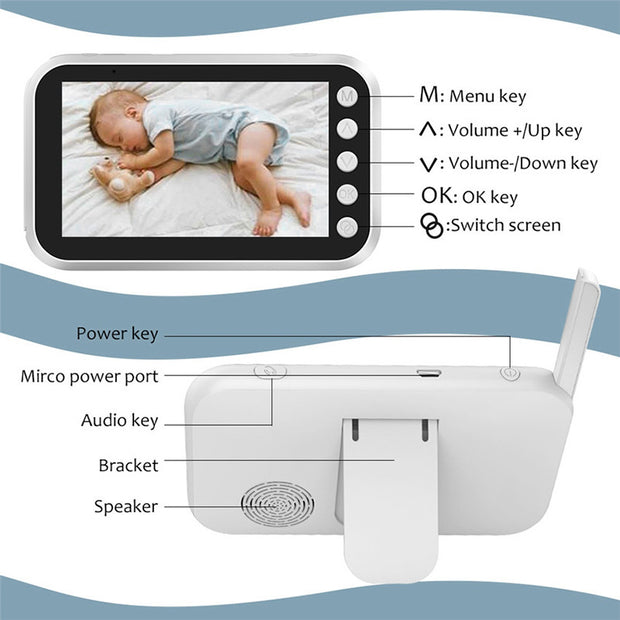 4.3" Inch Baby Monitor - Peace of Mind for Parents with Clear Vision and Night Vision Features