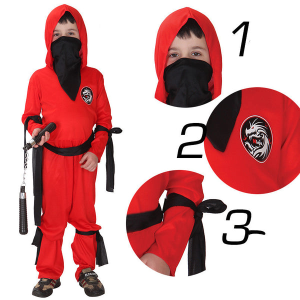 Red Dragon Ninja Costume for Kids - Unleash Their Inner Hero with a Fearless Adventure Awaits!