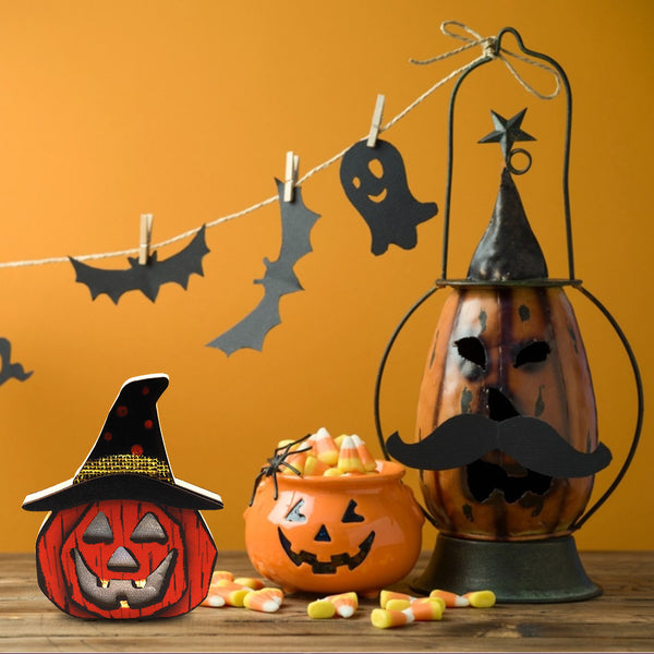 Creative Wooden Pumpkin Lamp for Halloween Enthusiasts – Perfect for Spooky Decor!