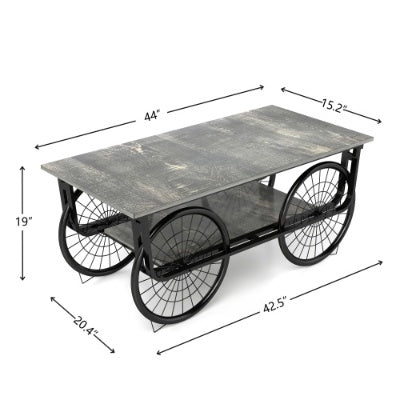 Elevate Your Living Room with a Sturdy Black Retro Coffee Table – Stylish Rectangle Design Perfect for Modern Homes