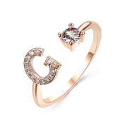 Alphabet Initial Letter Ring for Women - One Size Fashion Jewelry