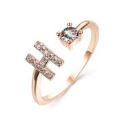 Alphabet Initial Letter Ring for Women - One Size Fashion Jewelry