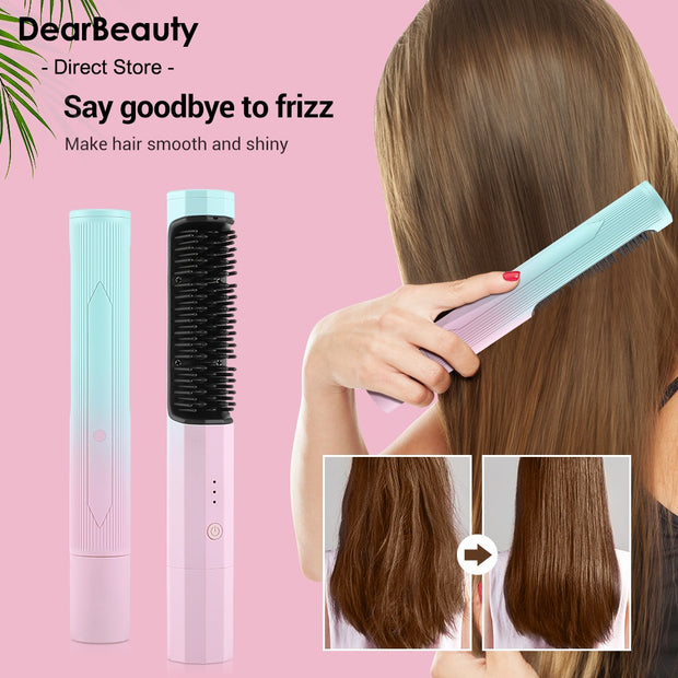 Straightening Comb Rechargeable Hair Wireless Straightener C