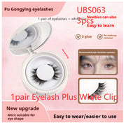 Eyelash packaging with white clips on a pink background