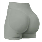 High waist seamless yoga shorts provide quick-dry comfort