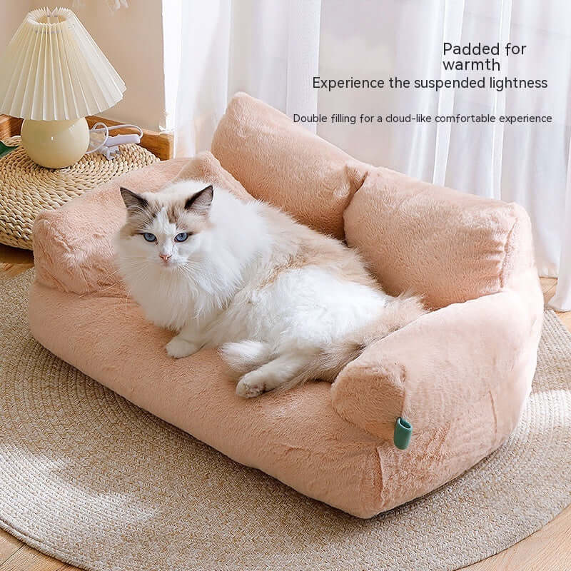 Cozy Flannel Pet Sofa - Large, Stylish Retreat for Your Pet's Ultimate Comfort and Warmth