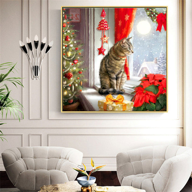 Adorable Christmas Cat Painting Kit 
