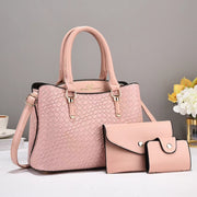 Always I Love You Woven Texture 3-Piece Bag Set - Stylish & Functional Luggage for Every Adventure