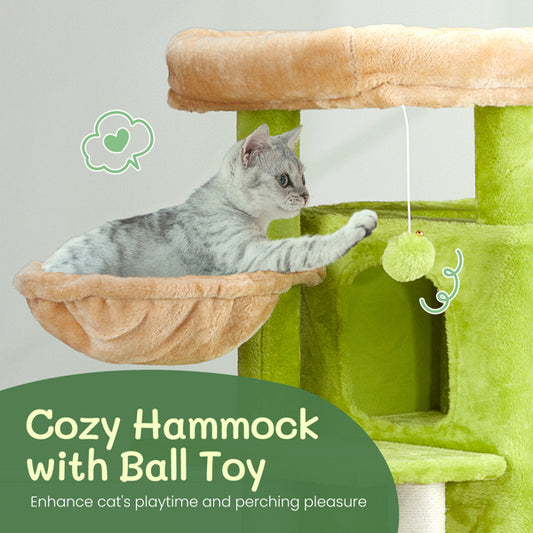 Cozy Cat Haven: 3-Inch Double-Layer Hammock in Vibrant Yellow-Green - Elevate Your Cat's Comfort & Playtime!