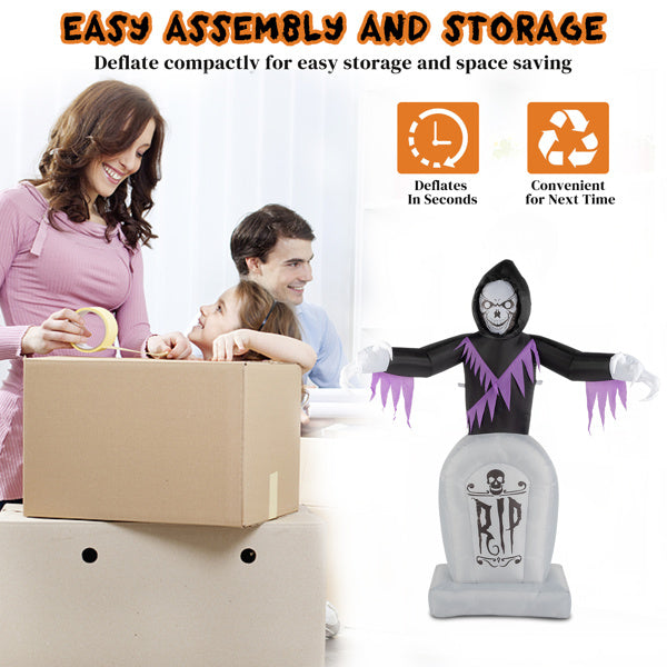 6ft Inflatable Grim Reaper - Spook Your Neighbors This Halloween