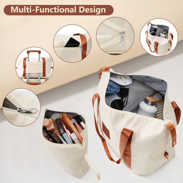Hardshell Carry-On Luggage Set &amp; TSA Lock - Stylish White Travel Gear for Adventurers
