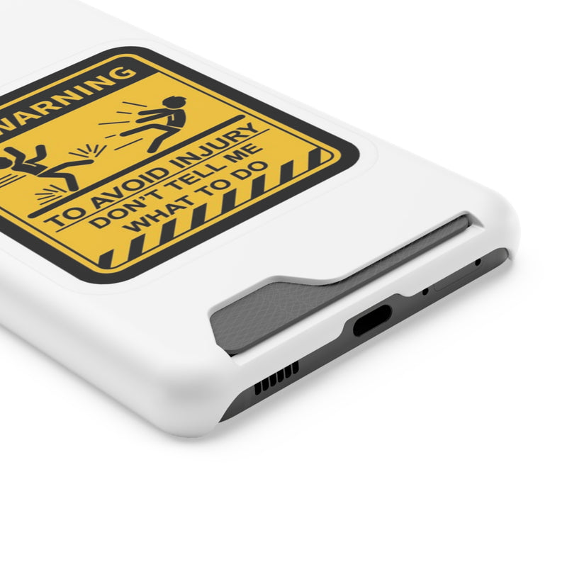 Warning Phone Case with Card Holder | Stand Out And Protect Your Phone