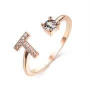 Alphabet Initial Letter Ring for Women - One Size Fashion Jewelry