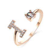 Alphabet Initial Letter Ring for Women - One Size Fashion Jewelry