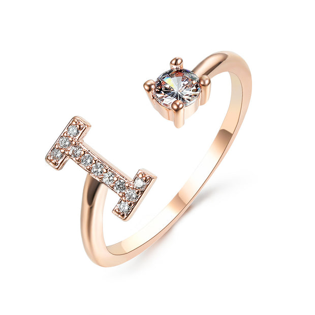 Alphabet Initial Letter Ring for Women - One Size Fashion Jewelry
