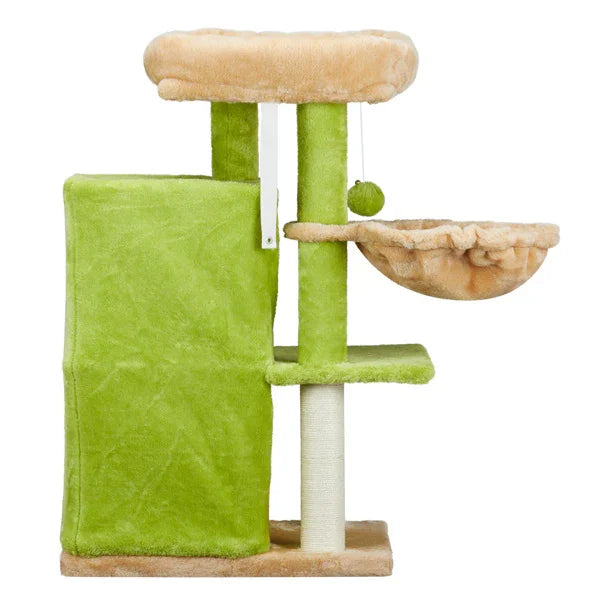 Cozy Cat Haven: 3-Inch Double-Layer Hammock in Vibrant Yellow-Green - Elevate Your Cat's Comfort & Playtime!
