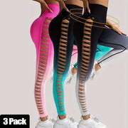 3 Pack Of High Waist Scrunch Butt Lifting Leggings - Seamless Tummy