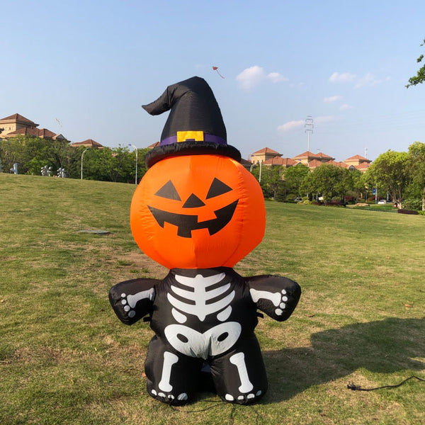 Spooktacular 4.9ft Inflatable Pumpkin Head for Halloween