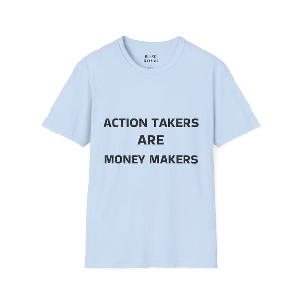 Light blue t-shirt with motivational text on a white background