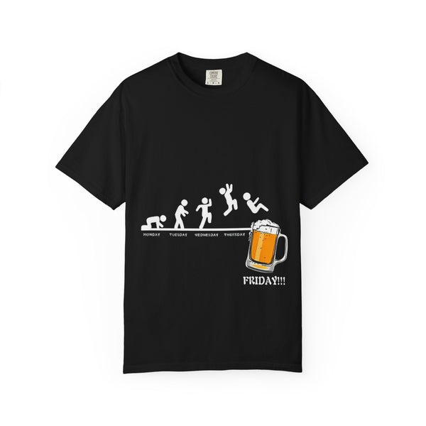 Friday Vibes Celebration T-Shirt | Unisex, Garment-Dyed | Perfect Gift for Beer Lovers & Party Enthusiasts