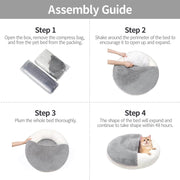 MEWOOFUN Enclosed Cat Bed Cave - Washable Pet Bed With Blank