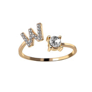 Alphabet Initial Letter Ring for Women - One Size Fashion Jewelry