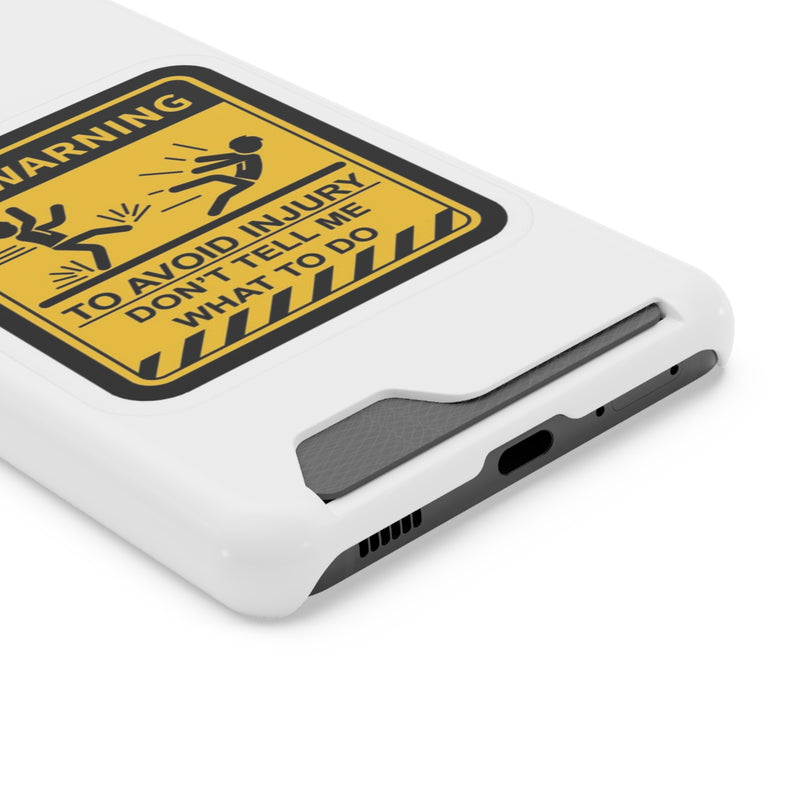 Warning Phone Case with Card Holder | Stand Out And Protect Your Phone