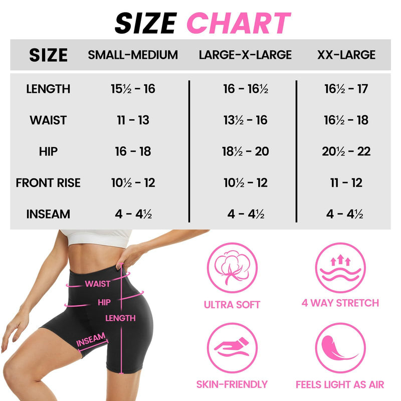 3 pack - High-Waisted Black High Waist Shorts for Ultimate Comfort &amp; Confidence - 3 Points Design
