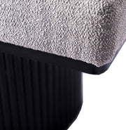 Light Grey Boucle Upholstered Bench with Bold Black Legs – Elevate Your Bedroom & Living Room Style Effortlessly!