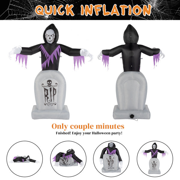 6ft Inflatable Grim Reaper - Spook Your Neighbors This Halloween