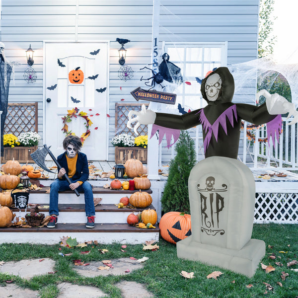 6ft Inflatable Grim Reaper - Spook Your Neighbors This Halloween