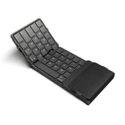 Black folding keyboard on a white background