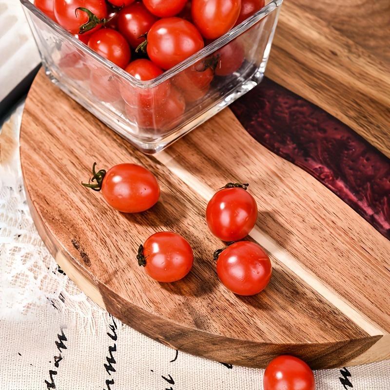Acrylic Wood Resin Round Cutting Board - Elevate Your Kitchen with a Food-Safe Tray for Steak, Snacks, and Fruits!